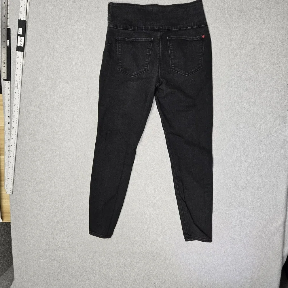 Spanx‎ Women Jeans M Black Denim Pants High Rise Skinny Slim 28